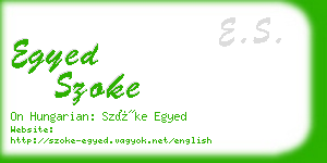 egyed szoke business card